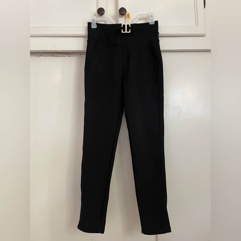 Black Jeggings with Built-in Belt